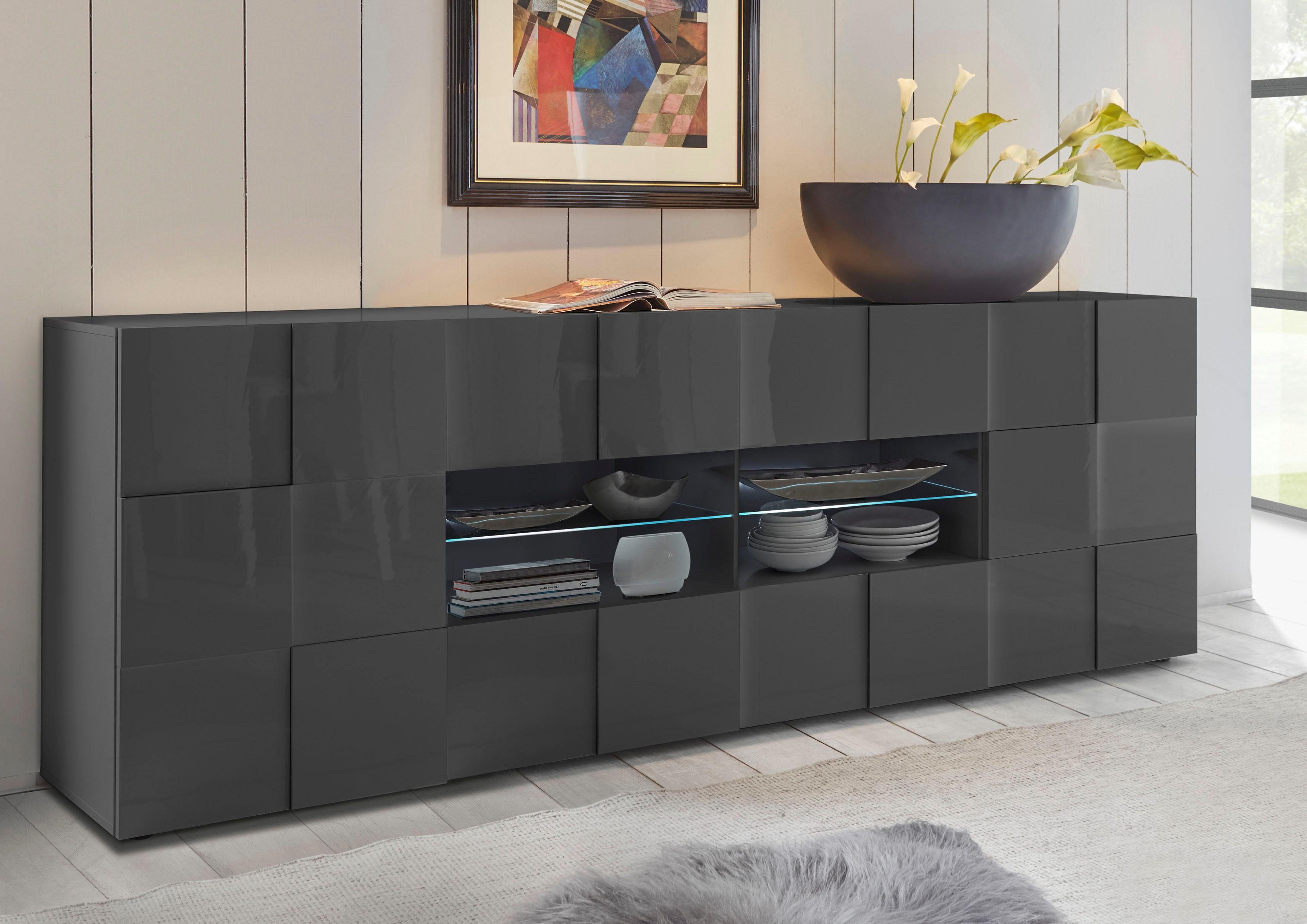 cm LC 241 Dama, Breite Lack Sideboard Anthrazit