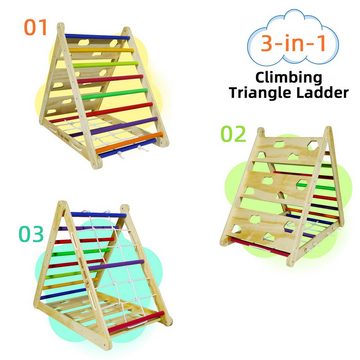CCLIFE Kleintierklettergerüst Montessori Kletterdreieck Klettergerüst Indoor Pikler Dreieck aus Holz
