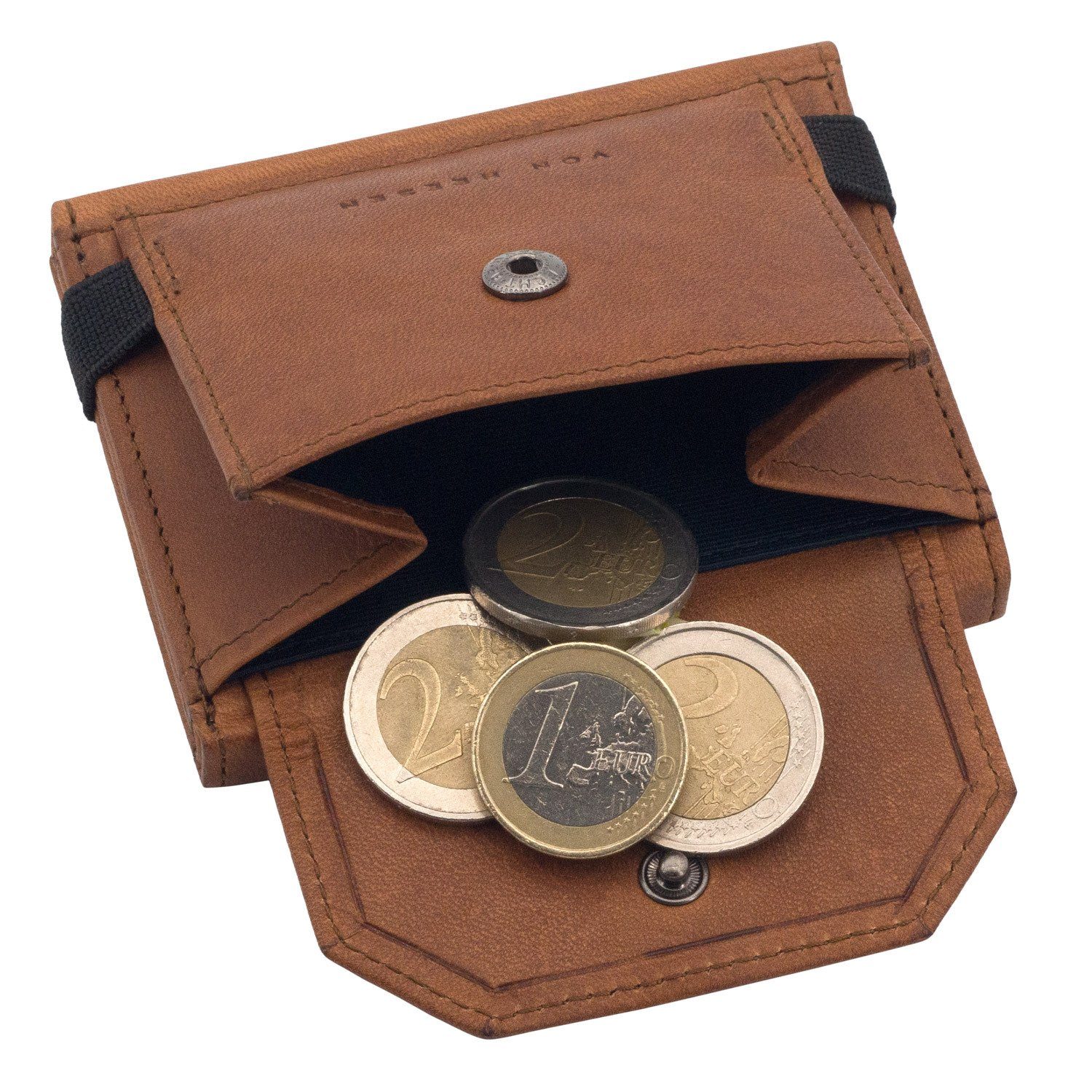 Slim & XL-Münzfach, Portemonnaie Geldbörse Cognac-Braun HEESEN Wallet (braun) & Wallet Geldbeutel VON Whizz Geschenkbox inkl. RFID-Schutz Leder Kartenfächer 5 mit