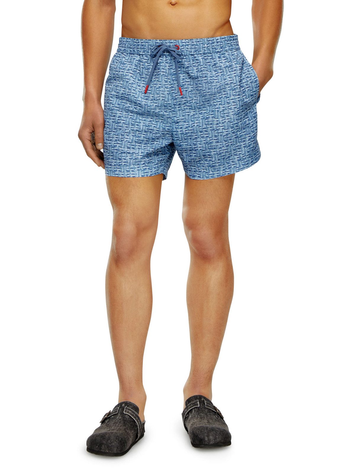 Diesel Badeshorts Gemusterte Badehose mit Kordelzug - BMBX-KEN-37-ZIP