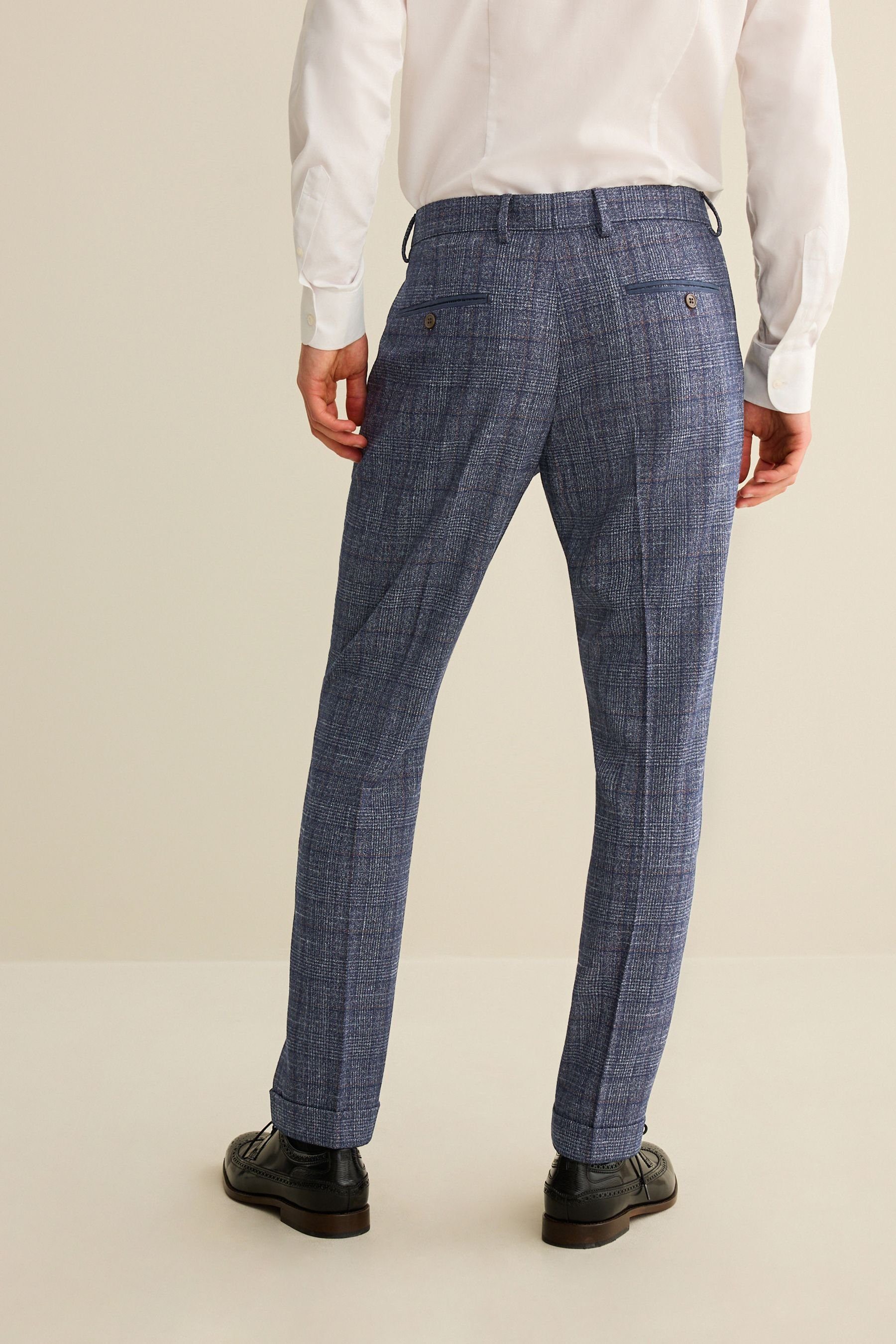 Next Anzughose Karierter paspelierter Anzug im Slim Fit: Hose (1-tlg)