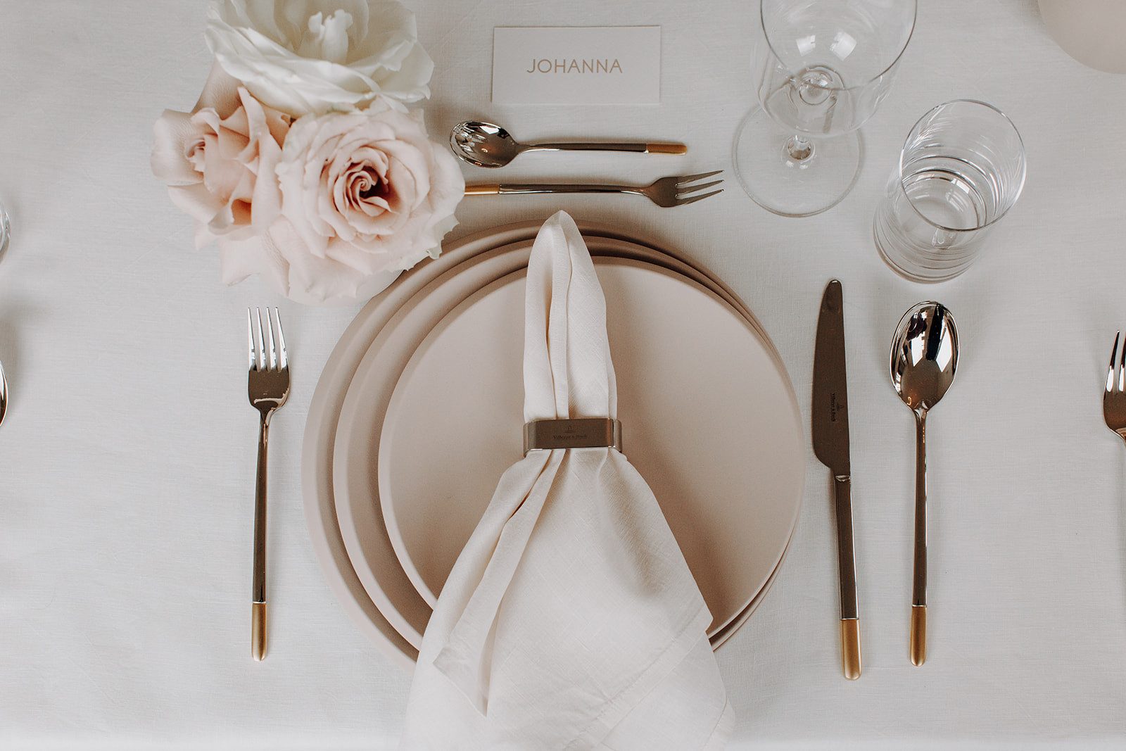 Villeroy & Boch Teller-Set NewMoon beige Frühstücksteller 24 cm Set6, Premium Porcelain