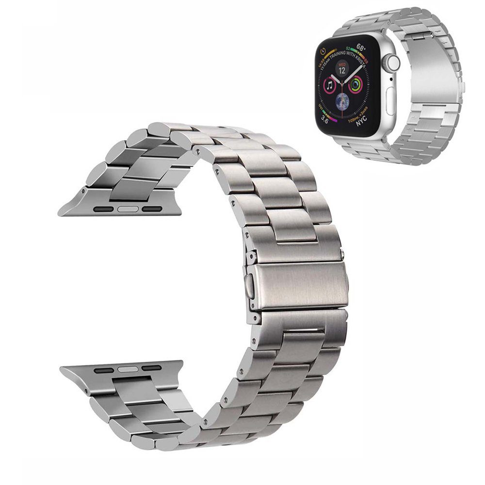 Lubgitsr Smartwatch-Armband Metall Armband Kompatibel mit Apple Watch 38 mm, Edelstahlarmband Silber