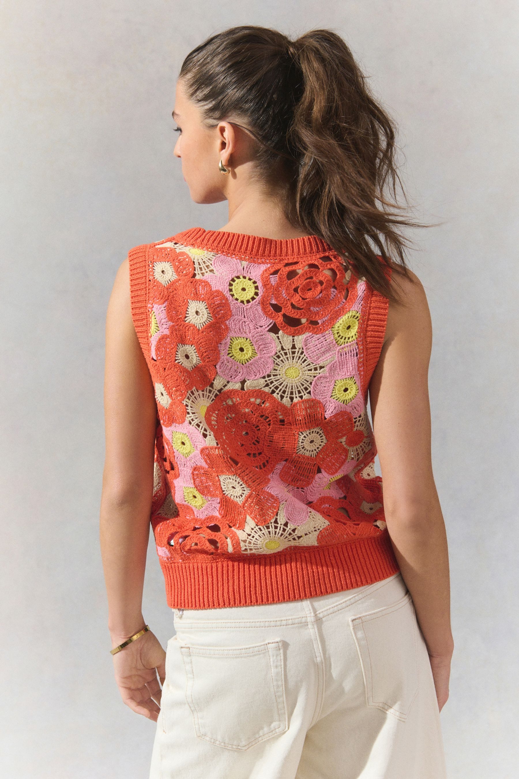 Next Pullunder Häkel-Tanktop mit Blumenmuster (1-tlg) günstig online kaufen