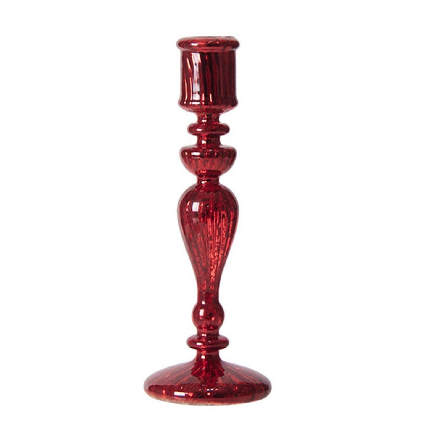LuxusKollektion Tischkerzenhalter Kerzenständer Retro-Ornamente Groß rot (2 St)