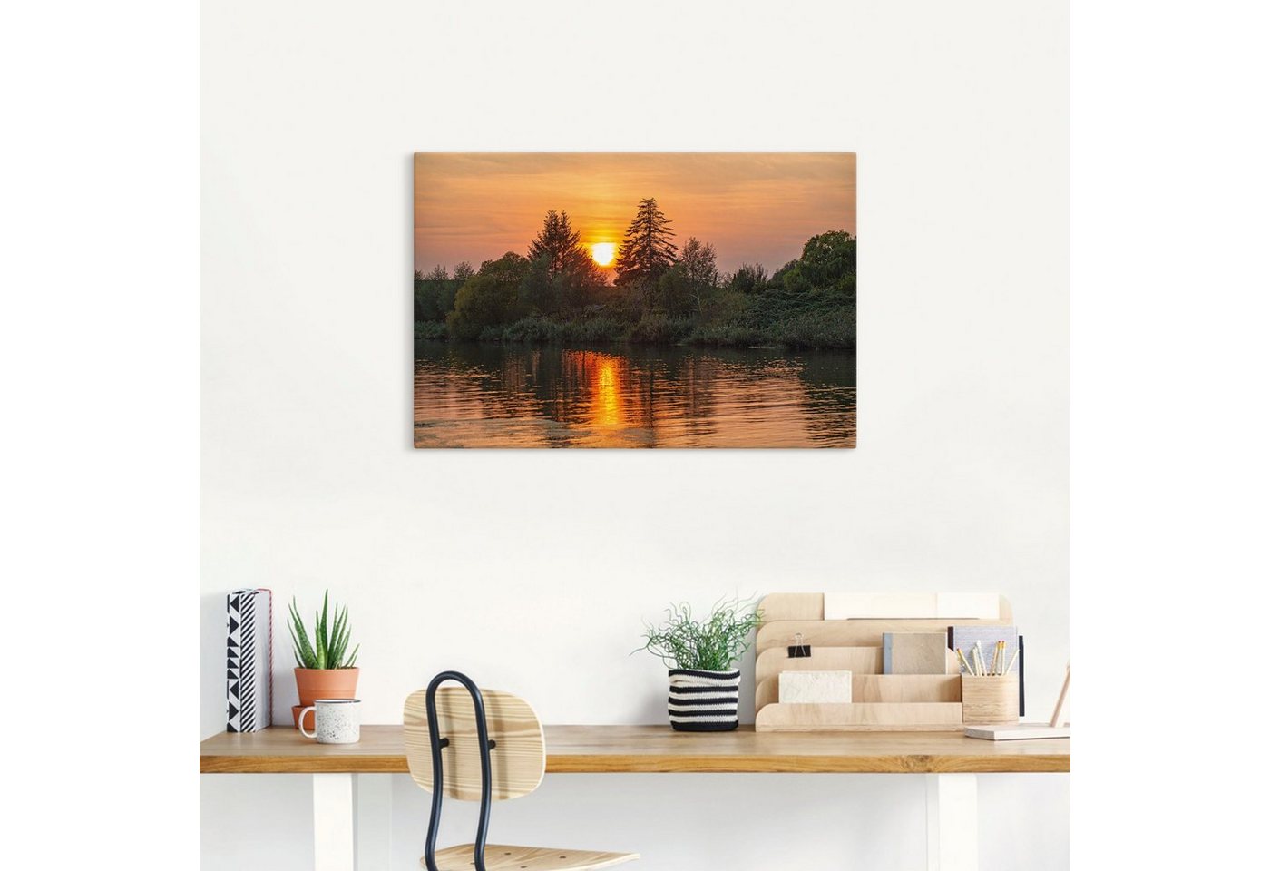 Artland Wandbild »Abendidylle Geniner Ufer Lübeck«, Bilder vom Sonnenuntergang & -aufgang (1 Stück), in vielen Größen & Produktarten - Alubild / Outdoorbild für den Außenbereich, Leinwandbild, Poster, Wandaufkleber / Wandtattoo auch für Badezimmer geeignet-HomeTrends