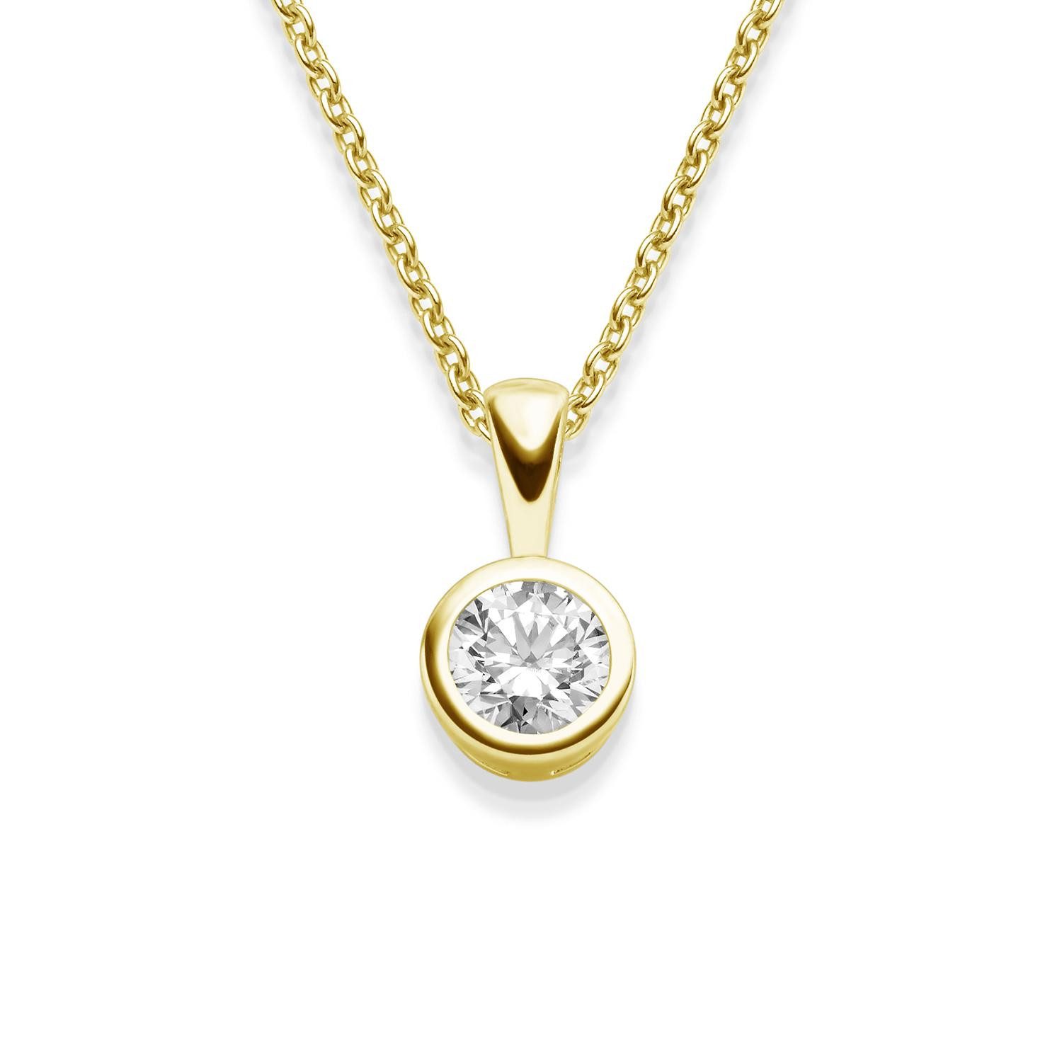Amoonic Kette mit Anhänger Damen Gold Halskette vergoldet aus Silber 925 mit Zirkonia Anhänger (inkl. Schmucketui), Silberkette Gold Rosegold vergoldet Geschenk Liebe Freundin