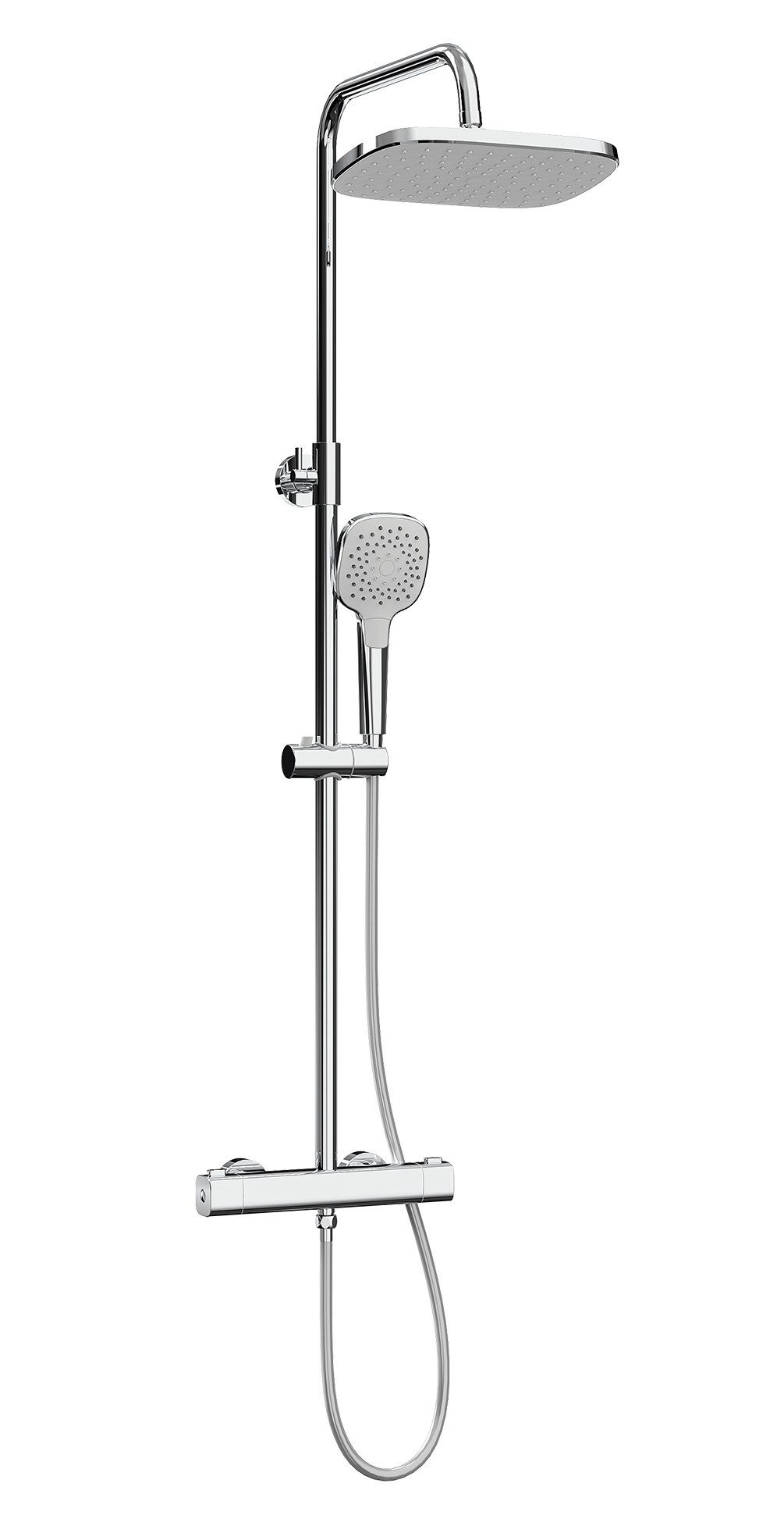 EMKE Duschsystem Duschsystem mit Thermostat Duschset mit Regendusche Handbrause, 3 Strahlart(en), mit Wassersparfunktion