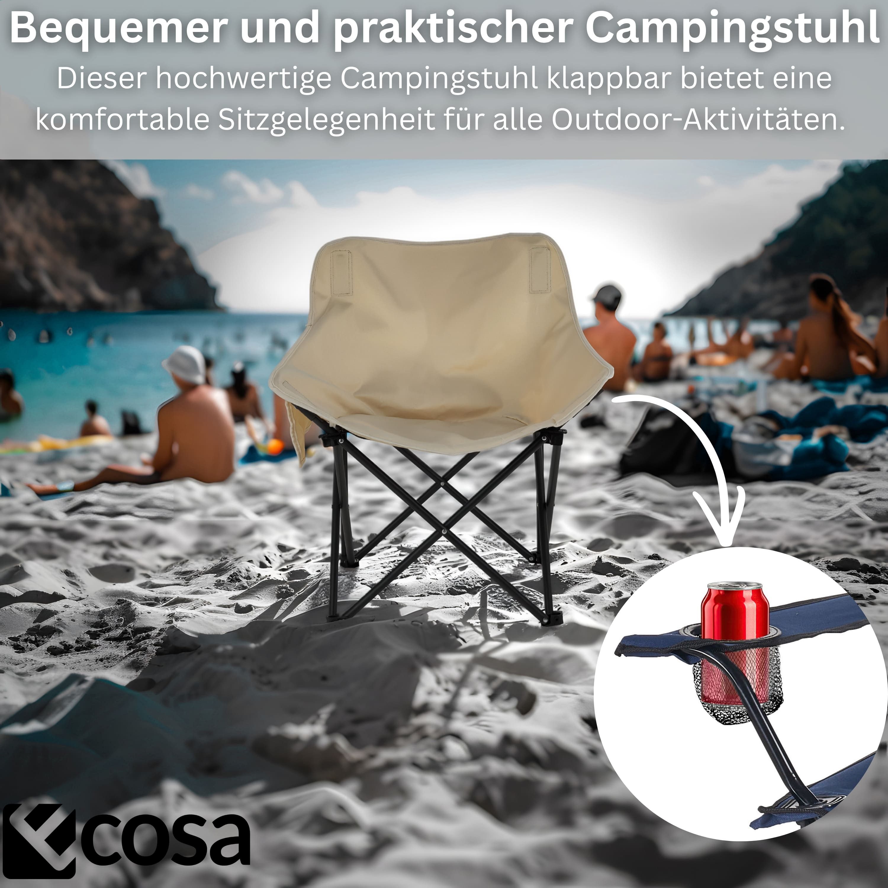 ecosa Campingstuhl EO-5091, Bezug aus 600D Oxford Gewebe