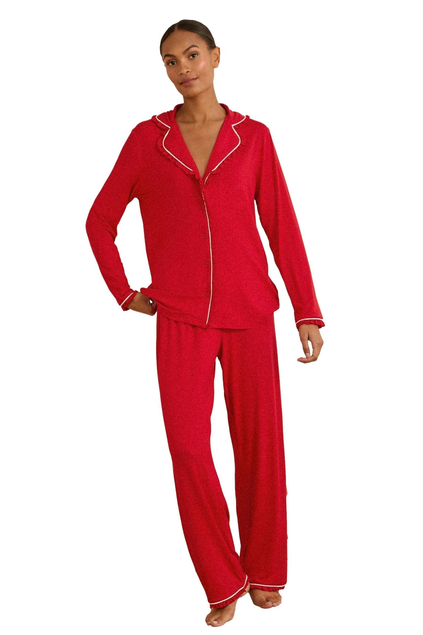 Pyjama Love & Roses Durchgeknöpfter Schlafanzug