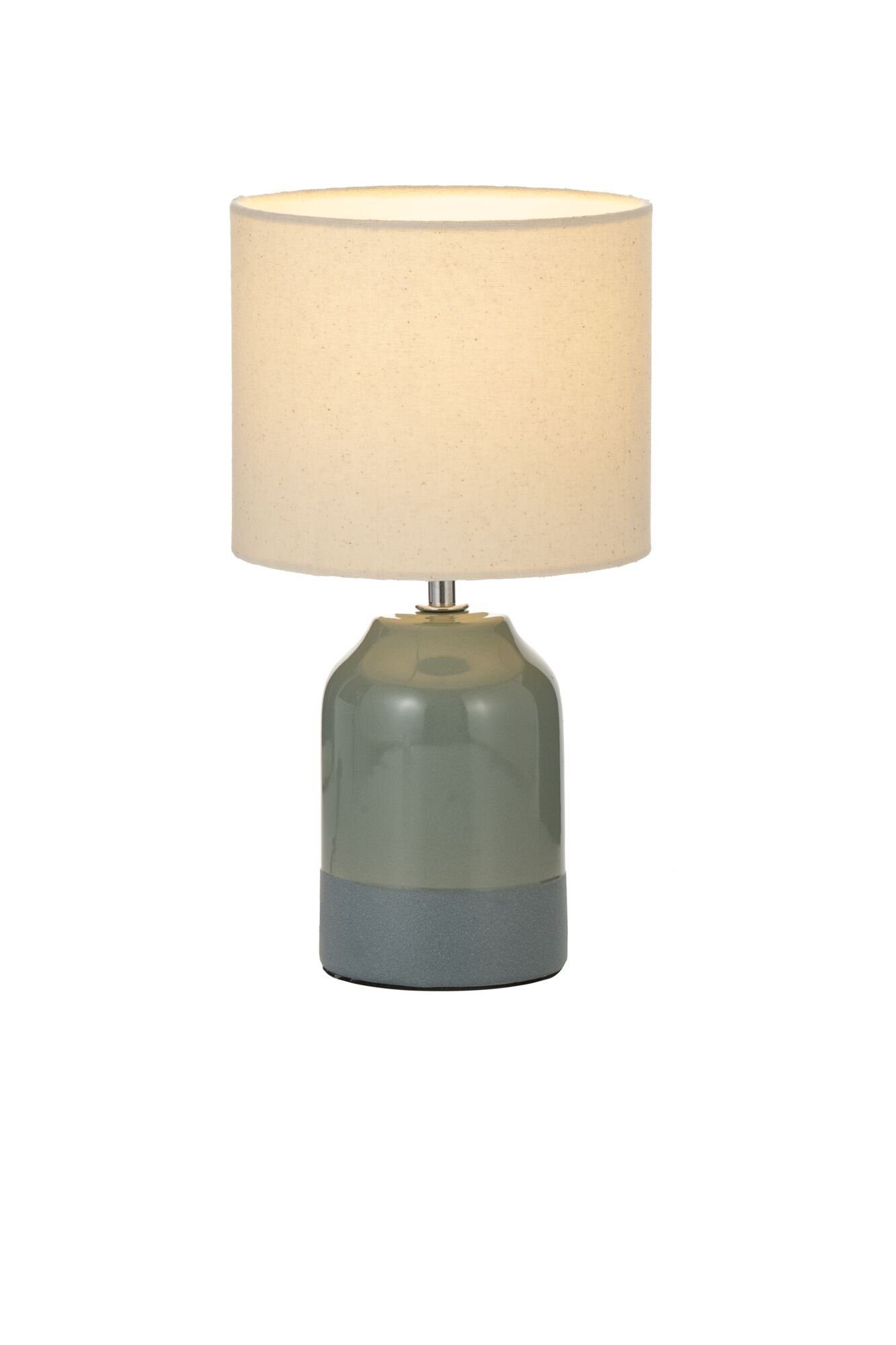 Pauleen Tischleuchte Sandy ohne 230V Stoff/Keramik, beige/green max20W Leuchtmittel, Glow E14