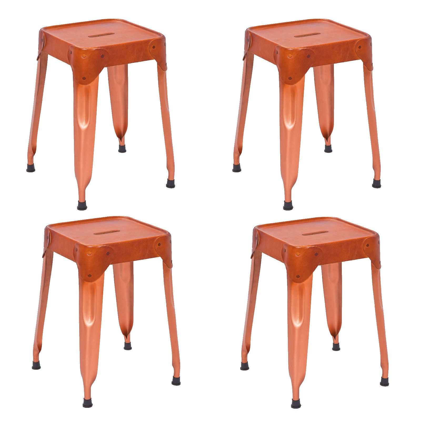 FURNARO Табуретки, 4er Set Sitz, Metallhocker, 35 x 35 x 45 cm