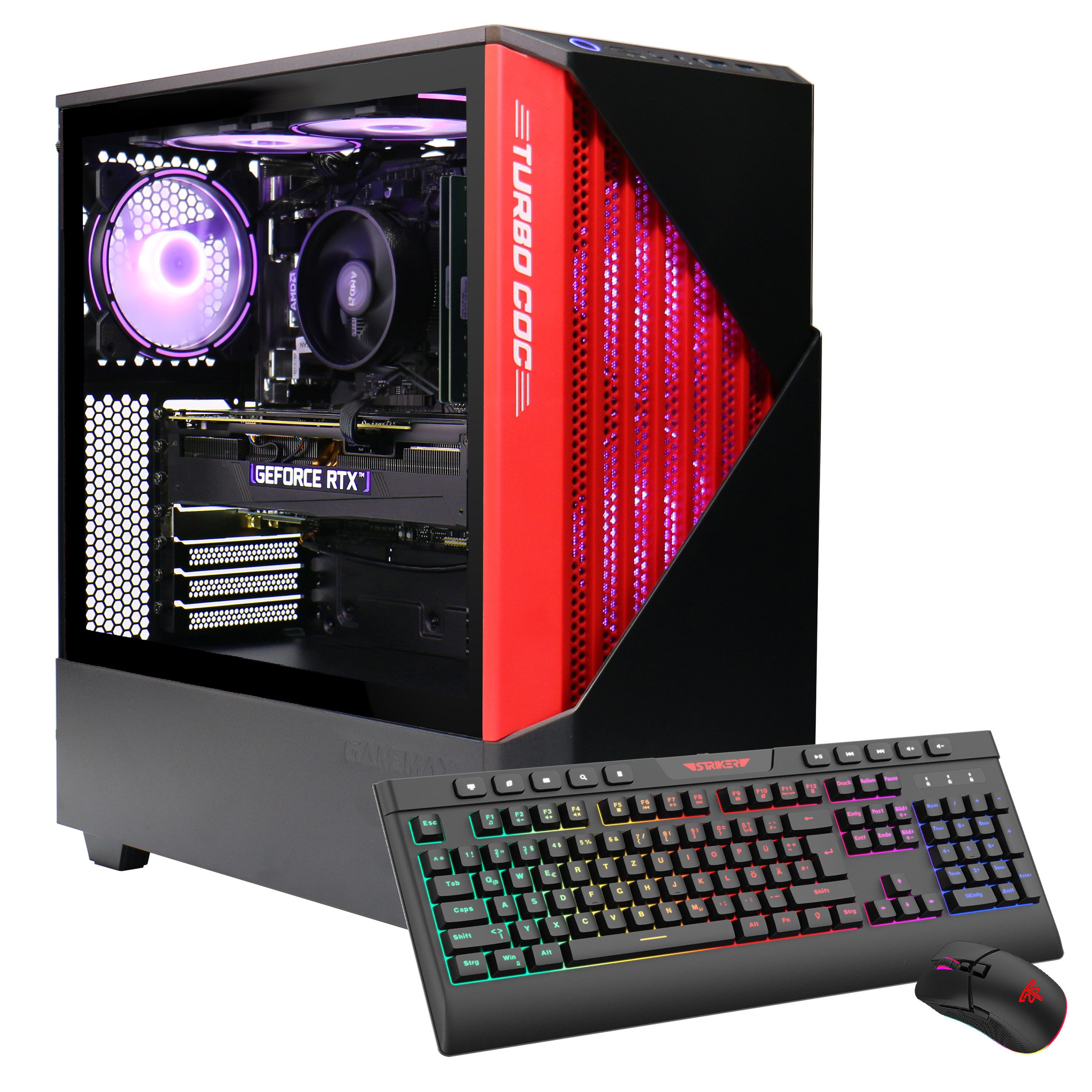 GAMEMAX Contac BR 7440 Gaming-PC (AMD Ryzen 5 7500F, GeForce RTX 4070, 32 GB RAM, 1000 GB SSD, Luftkühlung aktiv, Windows 11, DDR5 RAM)