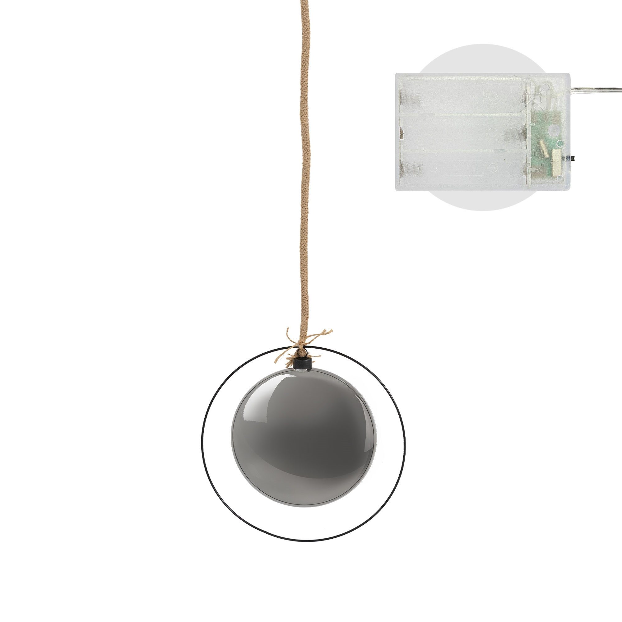 Leuchtkugel, 80cm Germany Ø18cm, Deko LED-Weihnachtskugel Warmweiß ECD Weihnachtsfigur Seil,