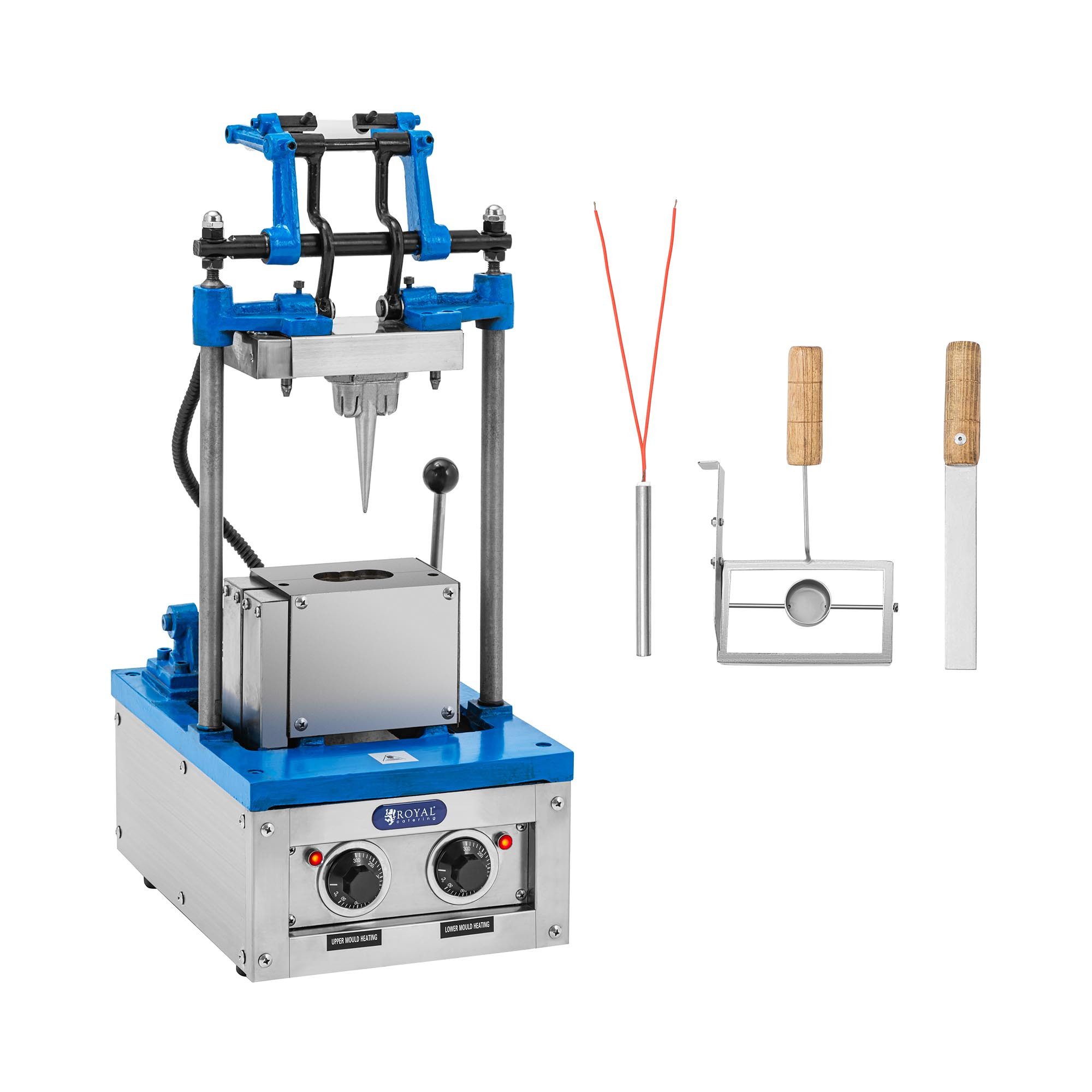 Royal Catering Waffeleisen Waffeleisen für Eiswaffeln 50 - 60 Waffeln/h 74 x 124 mm 2100 W, 2100 W