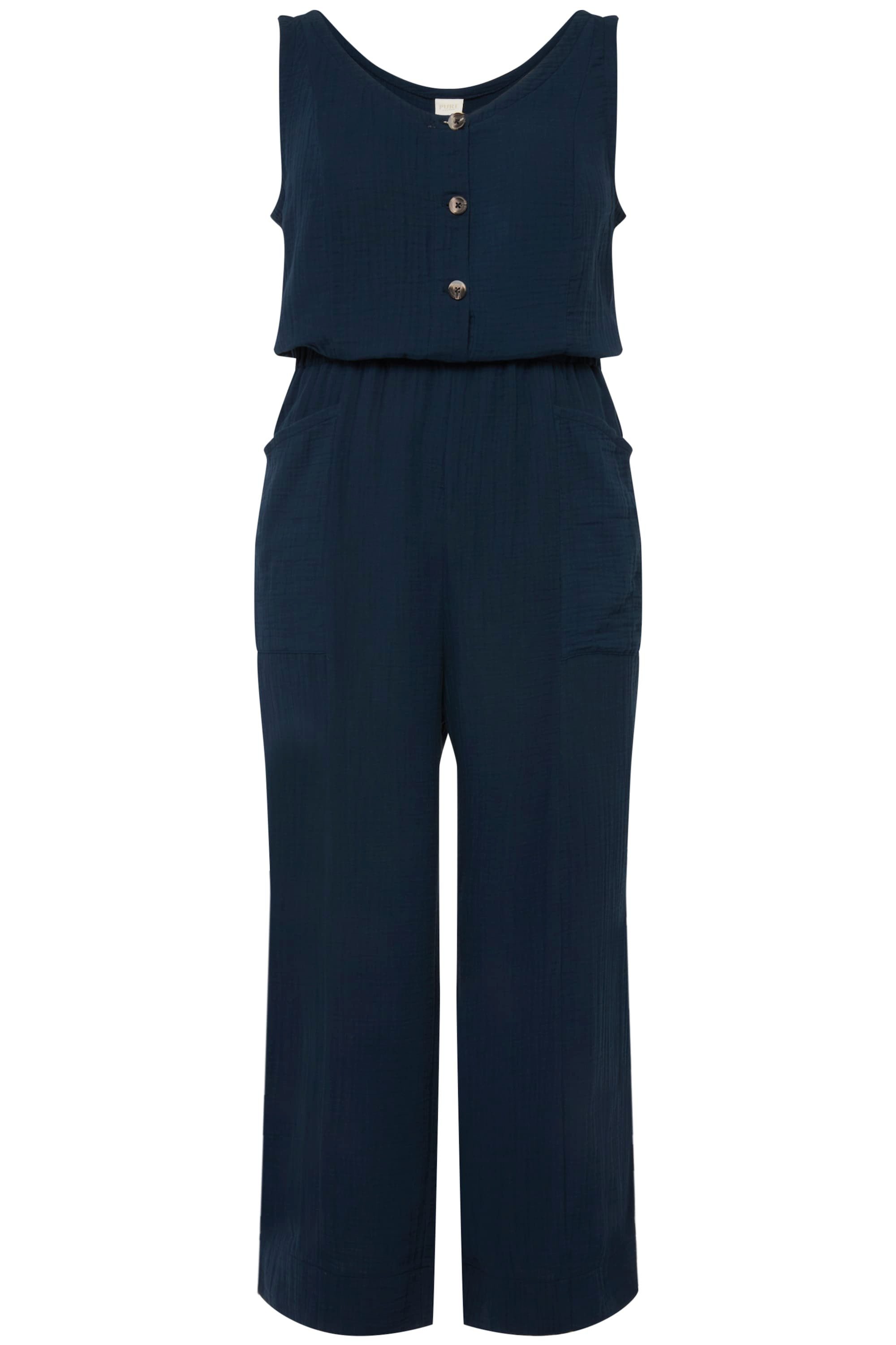 Ulla Popken Funktionshose Jumpsuit 7/8-Länge Musselin günstig online kaufen