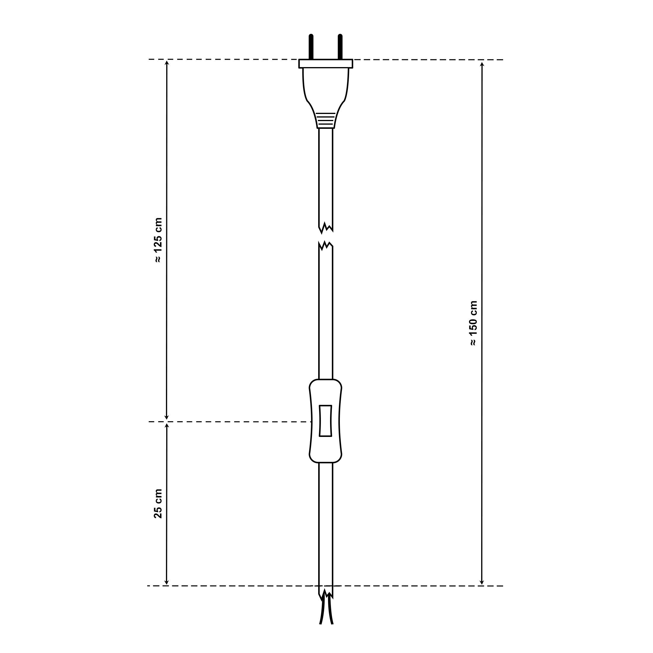 mit 150cm, und Niedervolt-Anwendungen Schalter, 2x0,5mm², Lightstock Euro-Stecker für LED Tischleuchte Nur Textilkabel-Zuleitung