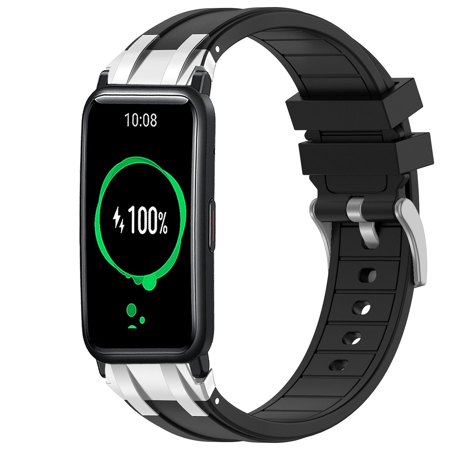 Wigento Smartwatch-Armband Für Honor Watch ES 20mm Schnellwechsel Silikon Armband Metallschließe, Silikon Armband, Schnellwechsel, Metallschließe