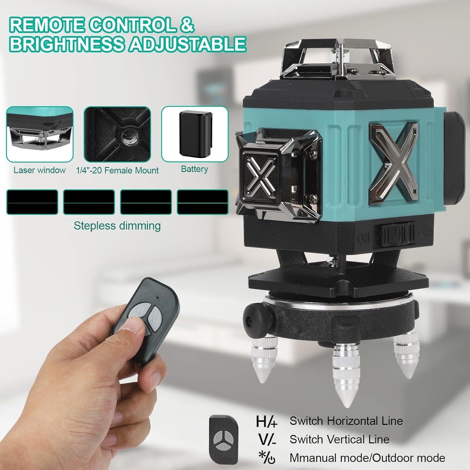 LA CUTE Kreuzlinienlaser Laserwaage 4D 360° Grün 16 Linien 2 Akkus & Fernbe günstig online kaufen