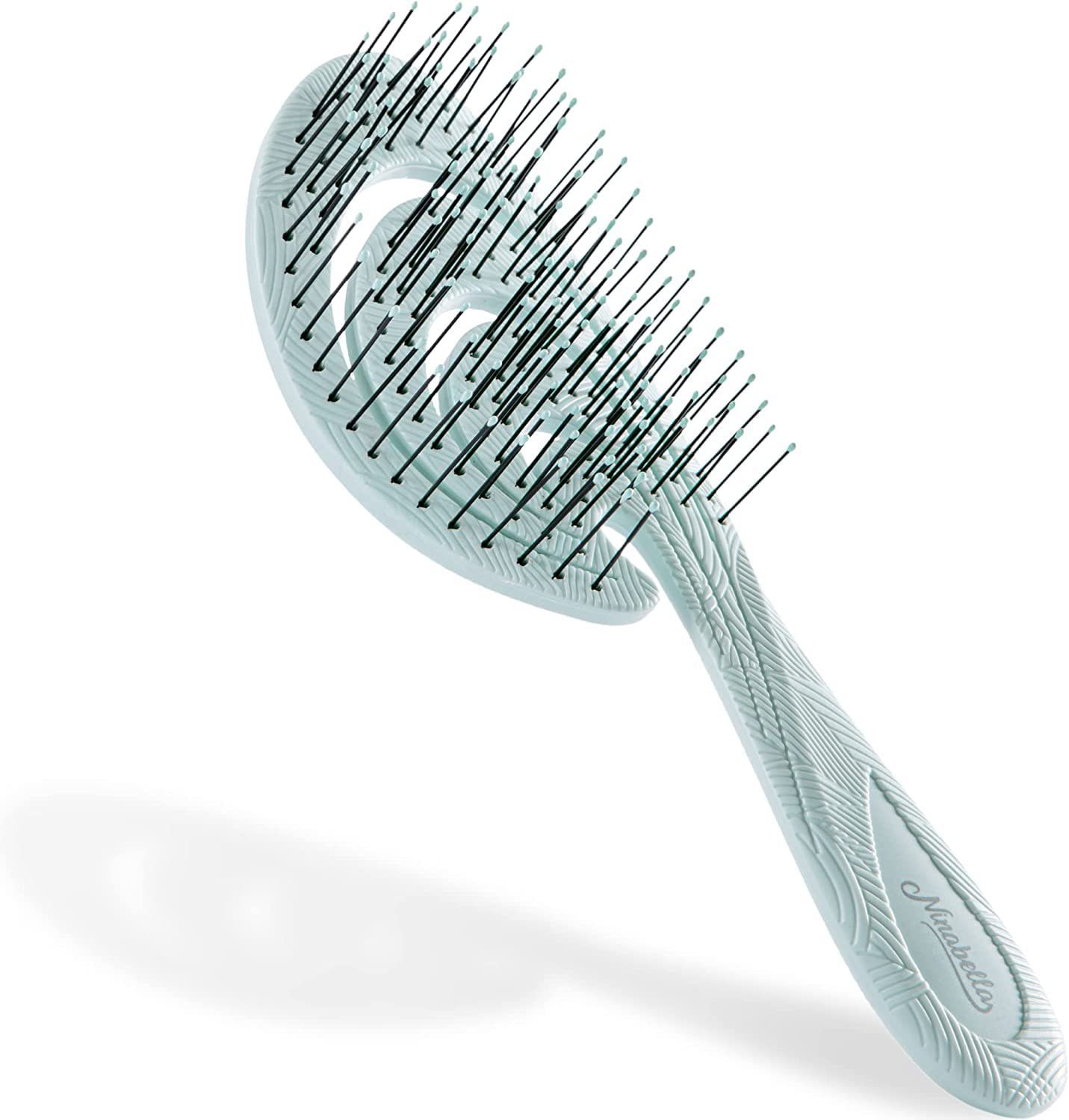 Ninabella Haarbürste für Locken, Lange & Nasse Haare, aus Recyceltem  Material, Blau, Bio Haarbürste für Damen, Männer, Kinder, Entwirrbürste  Ohne Ziepen | Haarbürsten