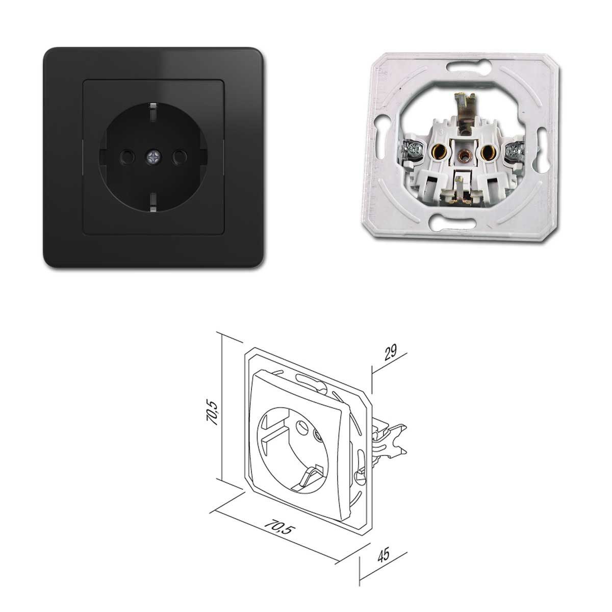 TEM Bewegungsmelder EKONOMIK Bewegungsmelder & Steckdose anthrazit