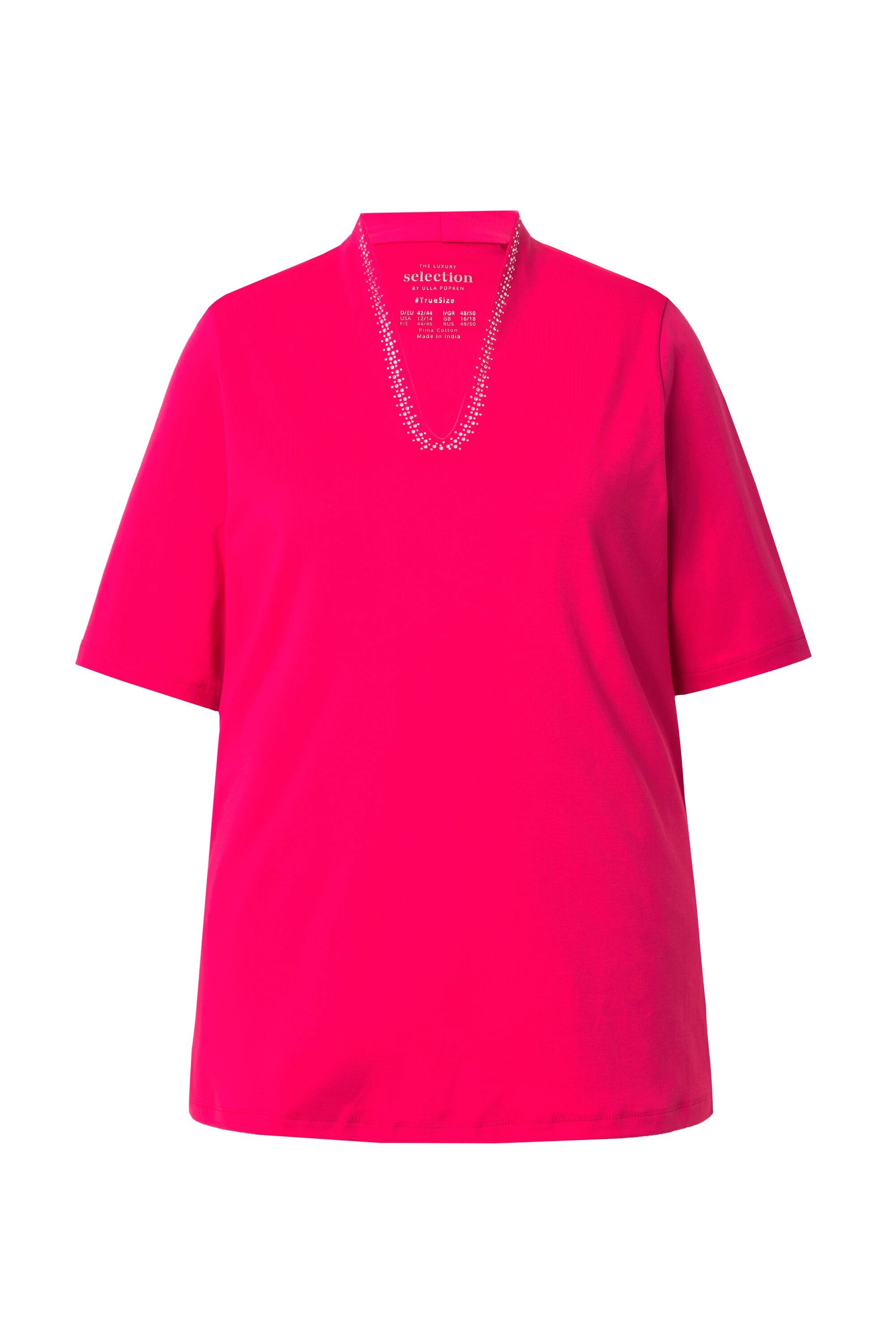 Ulla Popken T-Shirt T-Shirt A-Linie Kelchkragen günstig online kaufen