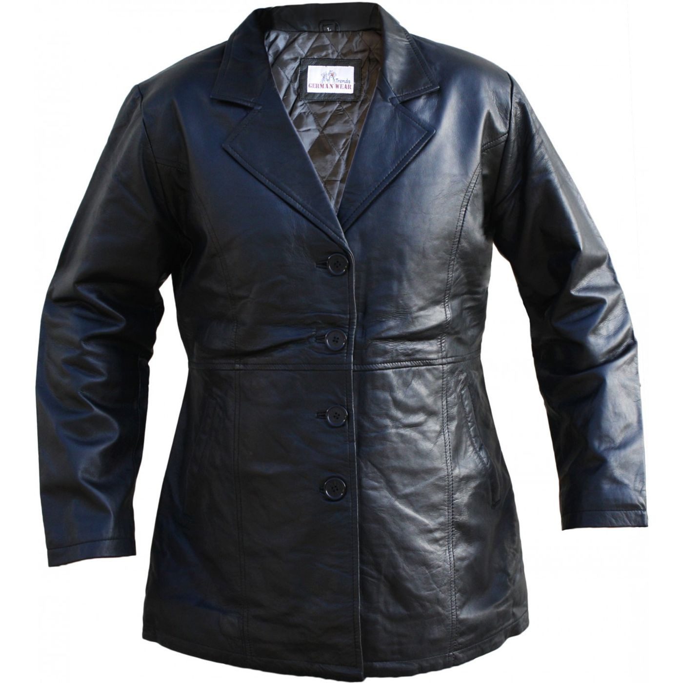German Wear Ledermantel Trend 424C Schwarz günstig online kaufen
