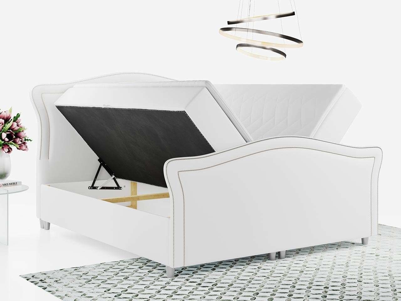 Boxspringbett Doppelbett MÖBEL Multipocket-Matratze MKS AGAT LUX, mit Glamour-Stil,