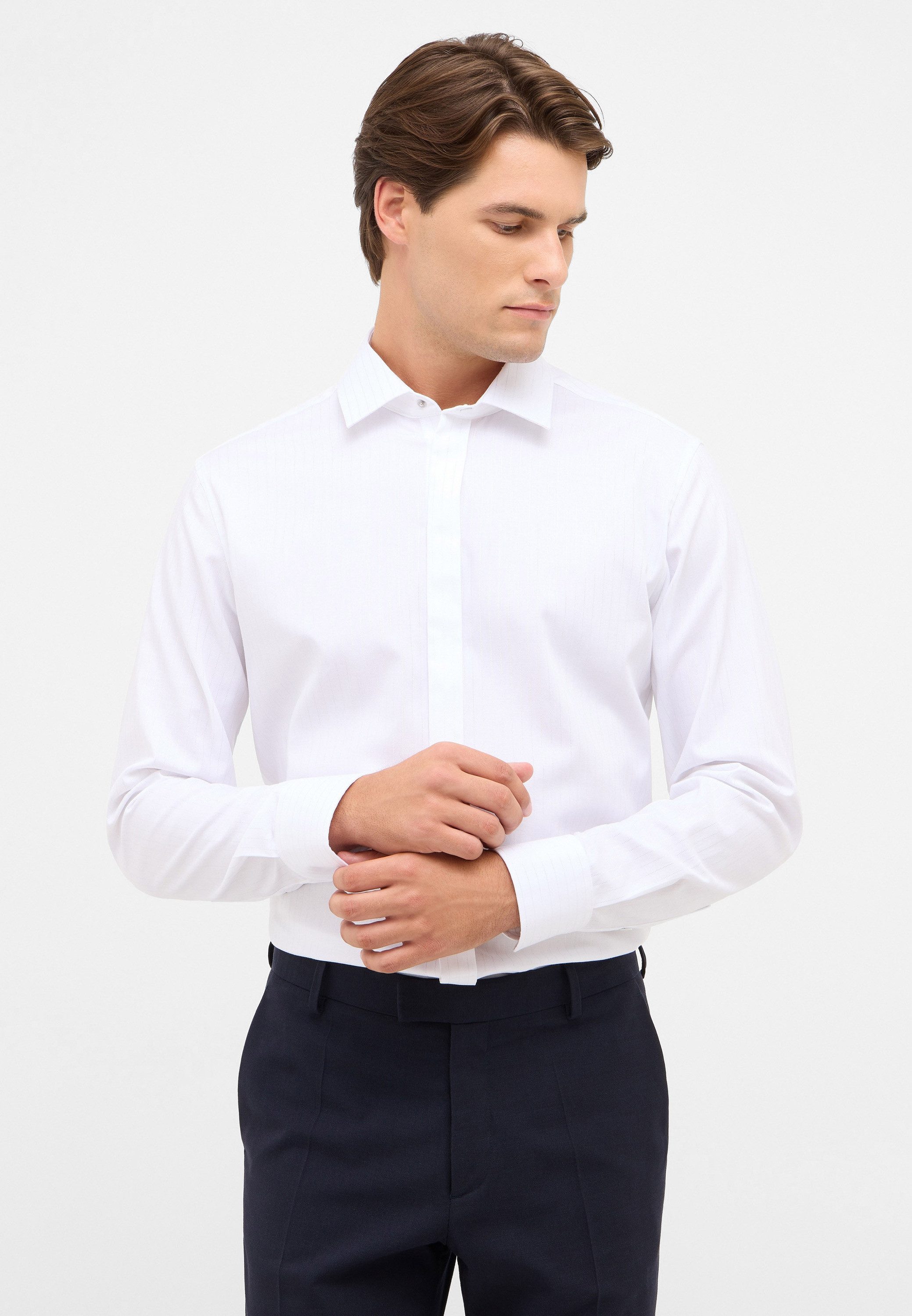 Eterna Langarmhemd SLIM FIT EASY IRON (bügelleicht)
