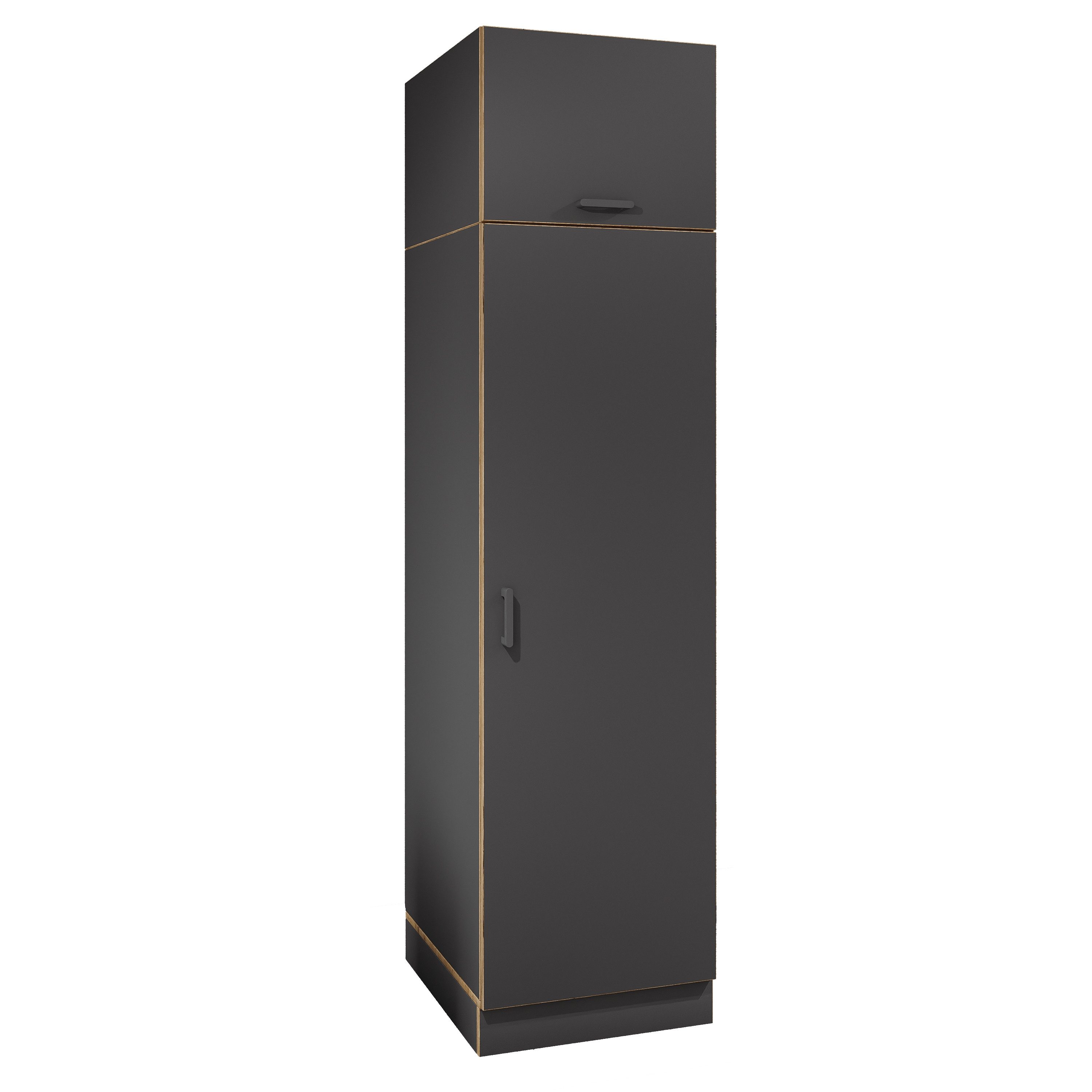 VCM Hochschrank Rislo Hochschrank B. 50 x T. 60 x H. 200 cm Mehrzweck, schmaler Stauraumschrank mit 4 Fächern & Drehtüren