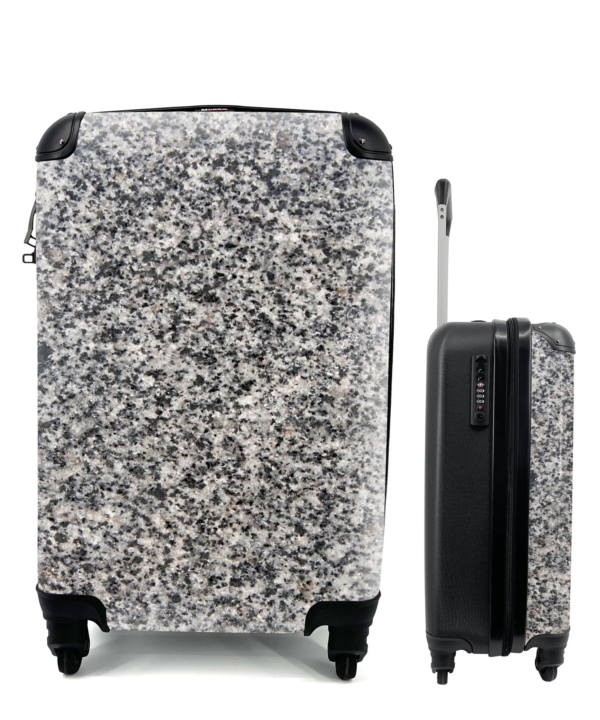MuchoWow Handgepäckkoffer Granit - Industriell - Design - Grau, 4 Rollen, Reisetasche mit rollen, Handgepäck für Ferien, Trolley, Reisekoffer