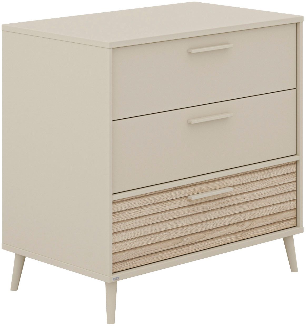 PAIDI Wickelkommode EEFJE Kommode in modernem Design, Cashmere-Beige mit Groovy-Oak, in verschiedenen Breiten und Ausführungen