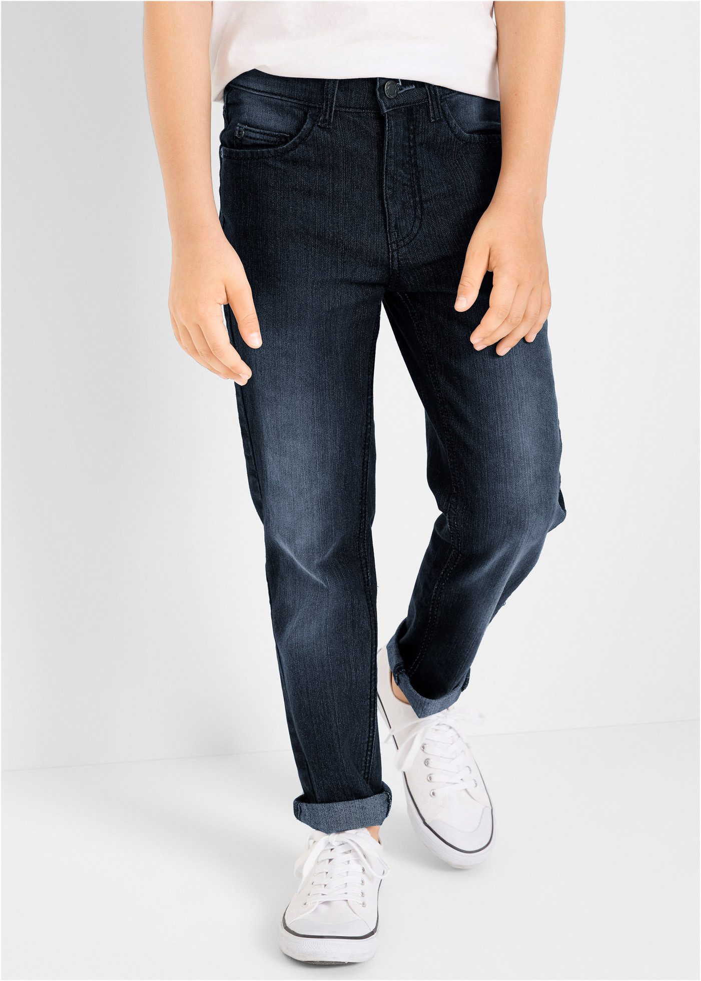 bonprix Slim-fit-Jeans mit Stretch-Material, mit verstellbarem Bund, leichte Waschung