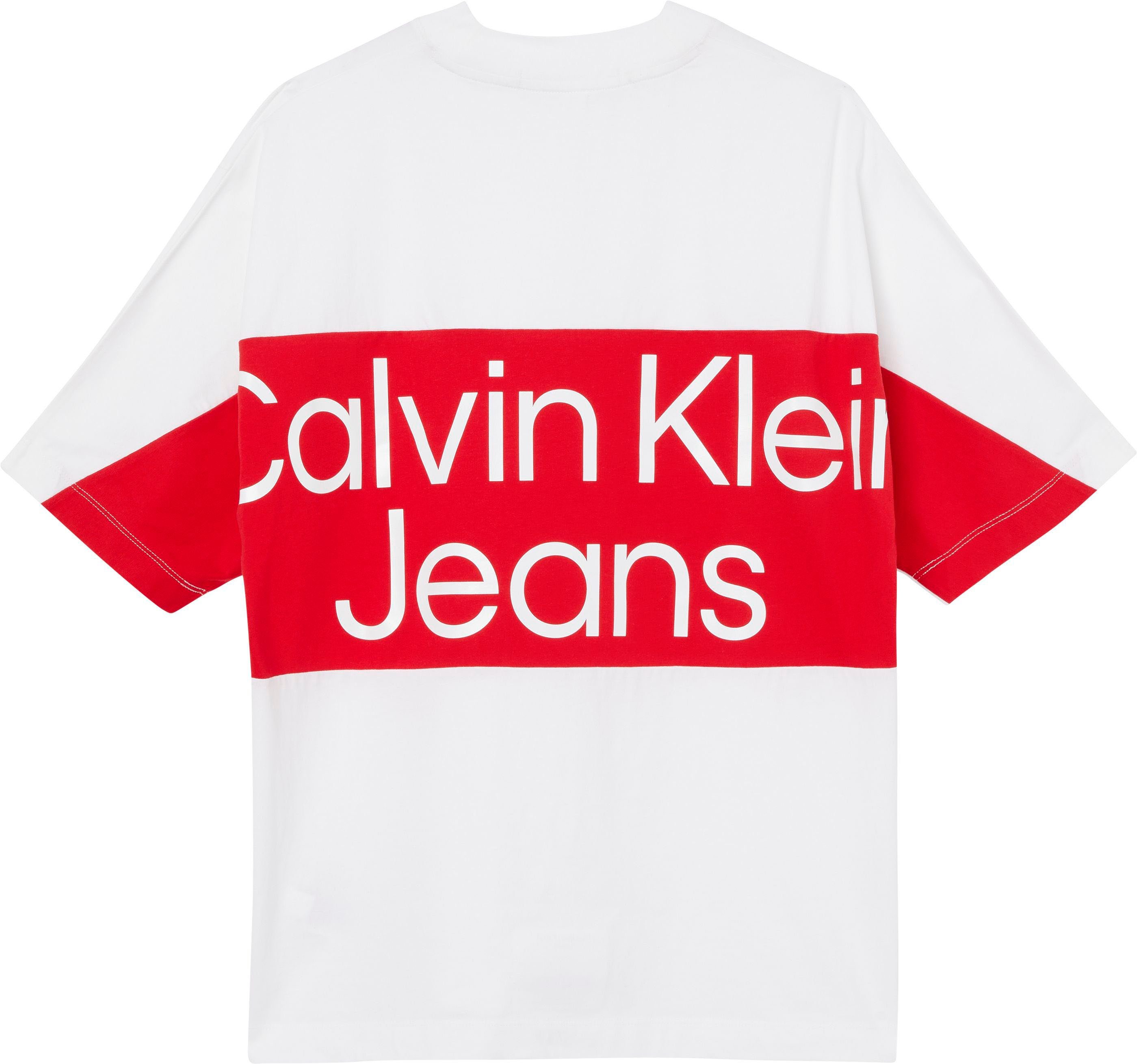 T-Shirt BOLD Rundhalsausschnitt Calvin mit Jeans Klein Bright White LOGO COLORBLOCK TEE
