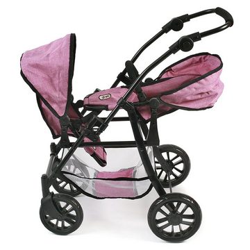 CHIC2000 Puppenwagen 691 70 Tandem-Buggy TWINNY, Jeans Pink
