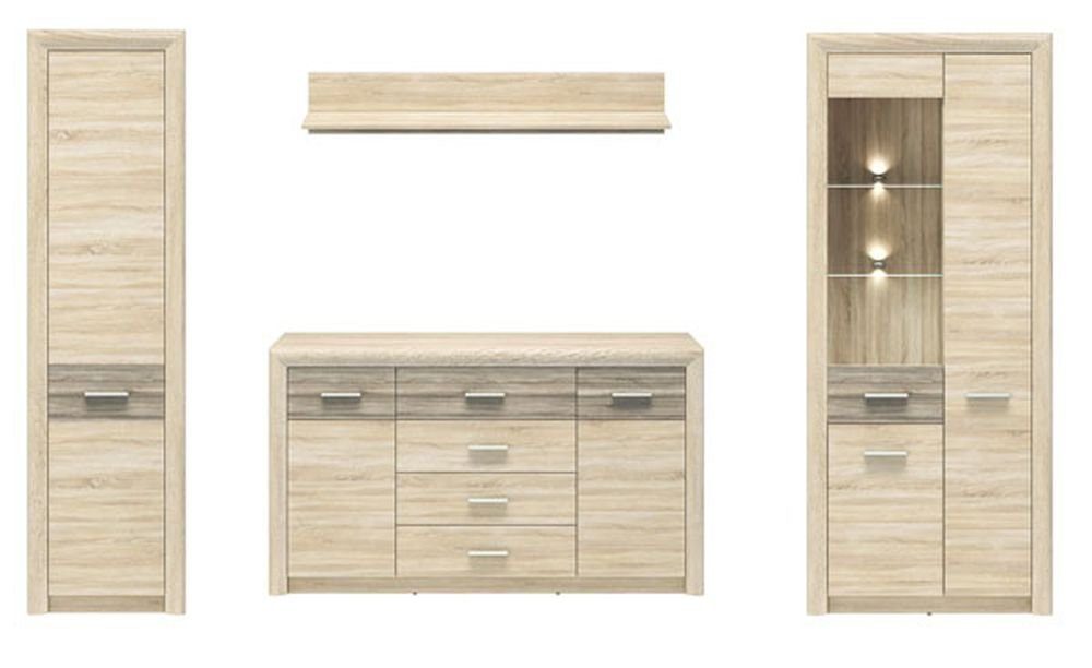 Wohnwand Castel, (Set, 1 Vitrine - günstig online kaufen