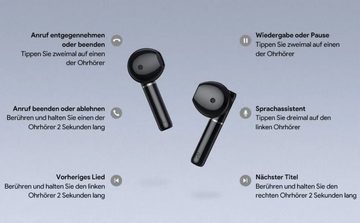AUKEY True Wireless Bluetooth Kopfhörer Schwarz mit Hi-Fi-Stereo Bluetooth-Kopfhörer (Bluetooth, Alexa, Bixby, Cortana, Google Assistant, Siri, Bluetooth, Bluetooth 5.0, Ergonomisches Design, Touch Control Funktion)