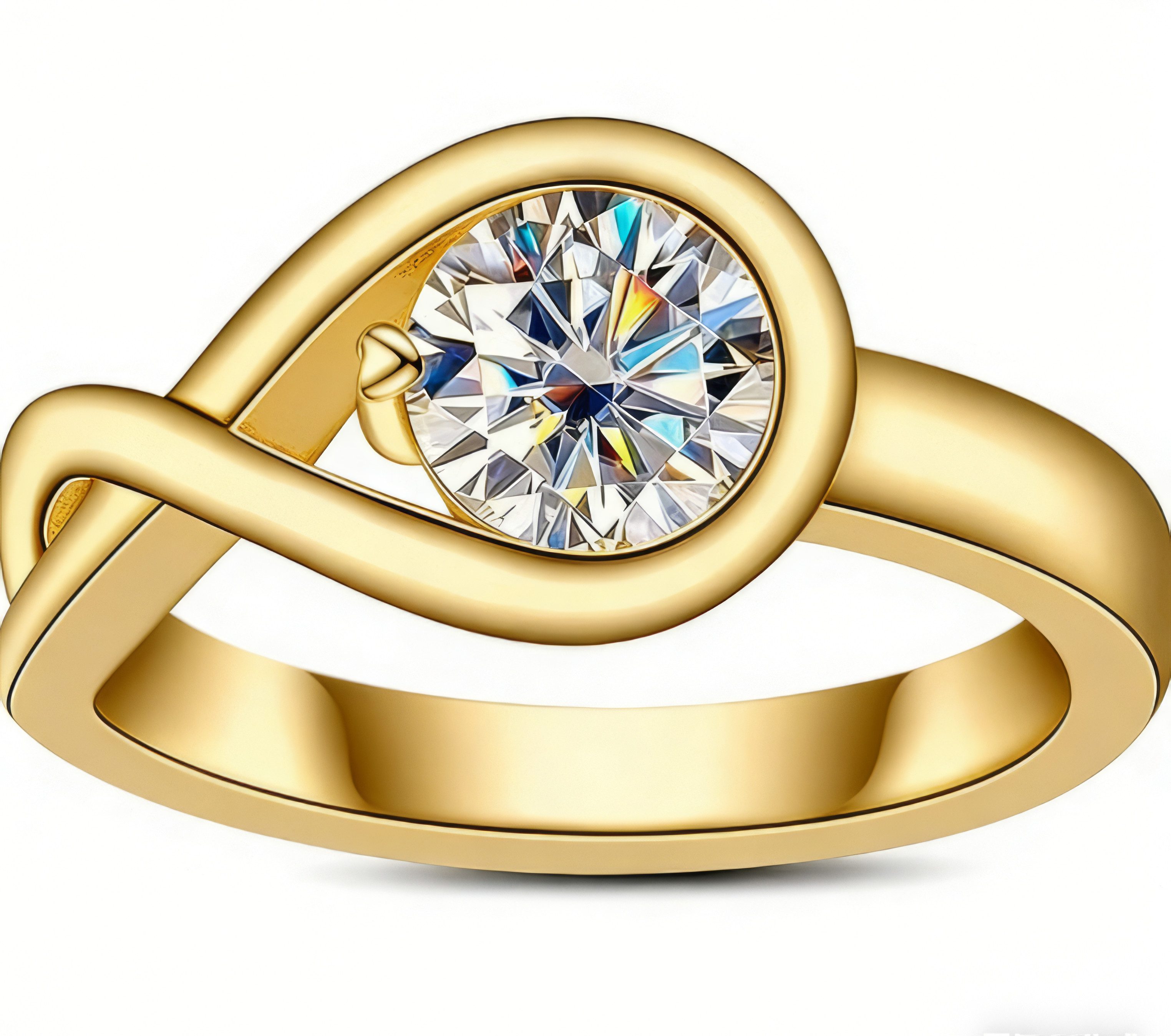 Diamantring engagement ring, 1ct D Vs1 ring gold damen 585 echtgold,labordiamant