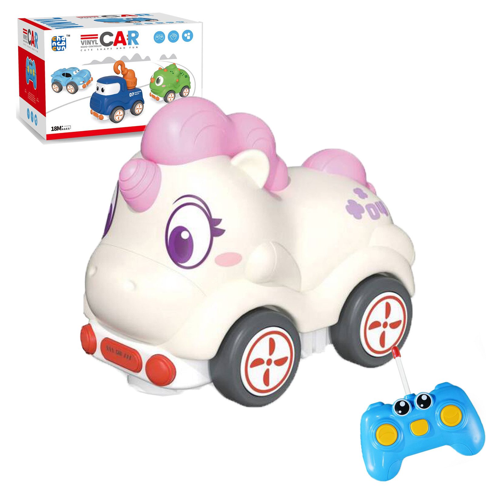 RC-Auto Ferngesteuertes Auto-Spielzeug für Kinder 2 3 4 Jahre alt, Rennautos