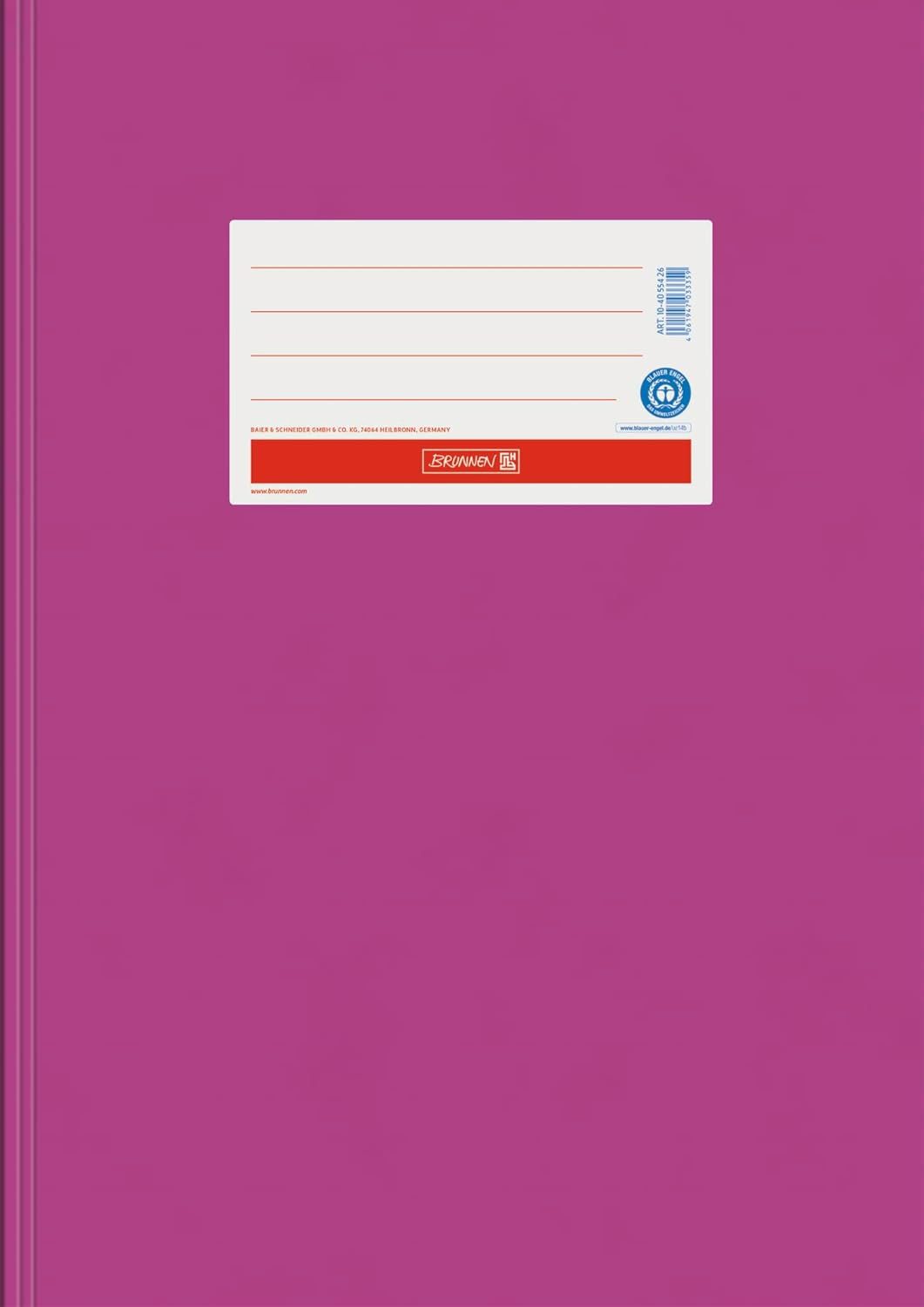 BRUNNEN Schulheft Hefthülle A4 Pink - Umweltfreundlich & Robust (1 Stück)