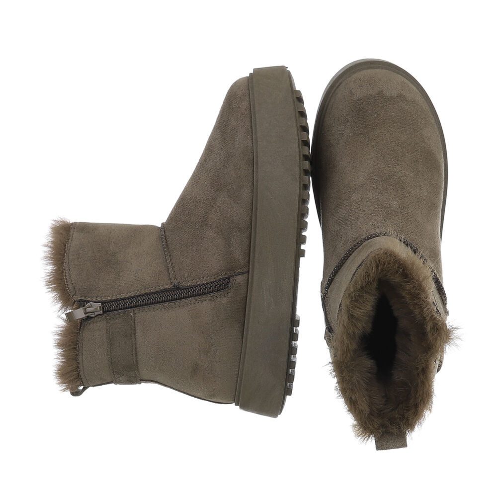 Ital-Design Damen Snowboots Freizeit Snowboots (87214450) Flach Plateaustiefeletten in Olive