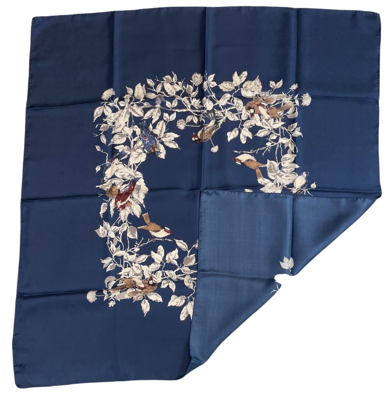 DOLCE & GABBANA Seidentuch Seidenschal Foulard 90 x 90, Filigranes Motiv mit floralen Elementen & Vögeln