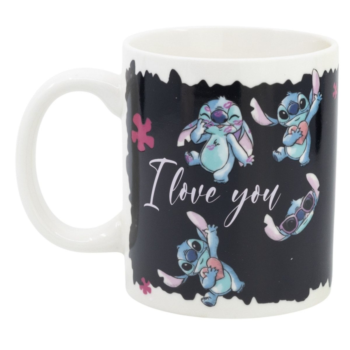 Disney Tasse Stitch 325 ml Keramikbecher in Geschenkbox mit Charakterdesign, Keramik