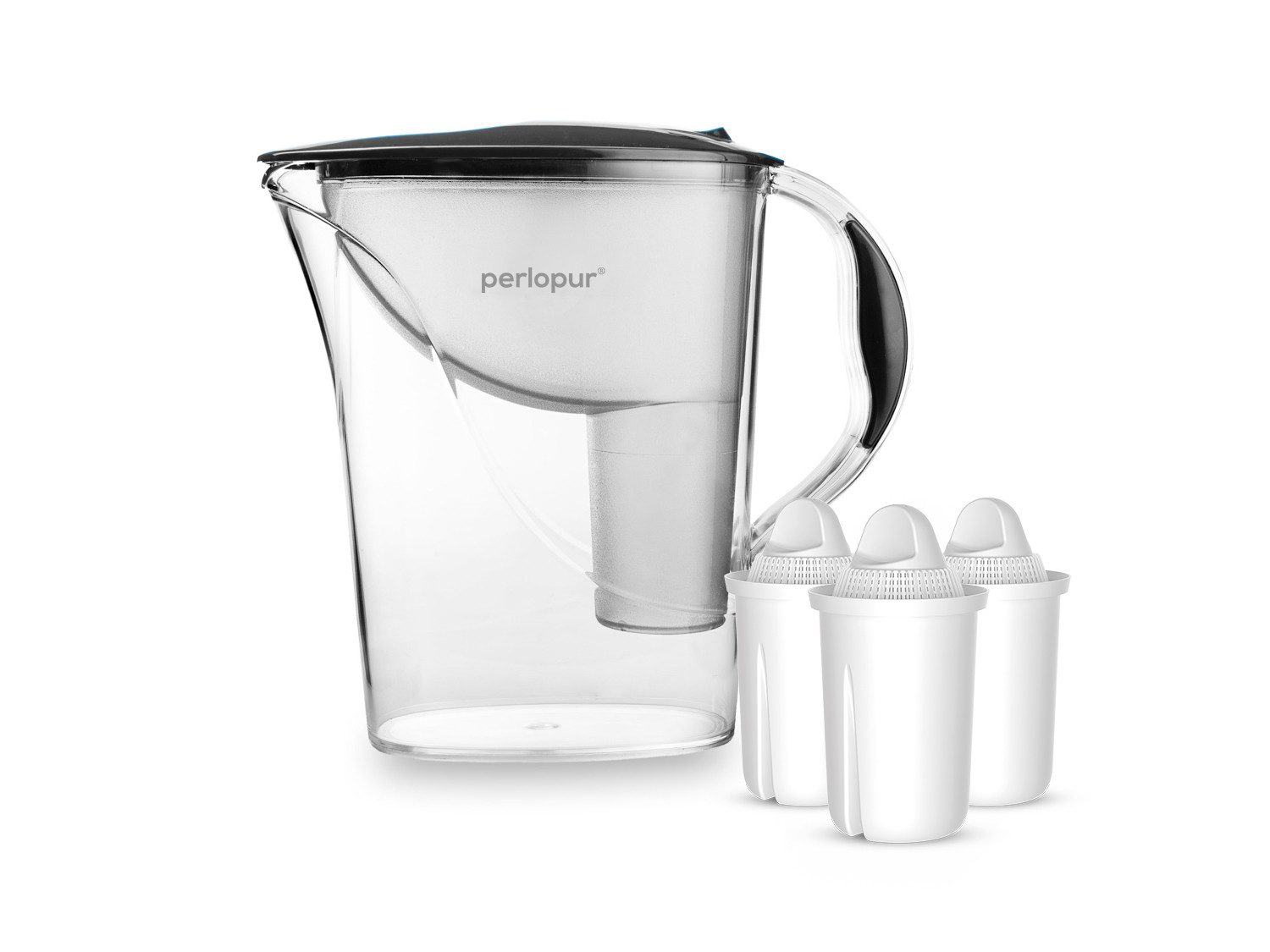PerloPur Wasserfilter PearlCo Wasserfilter Standard Anthrazit Inkl. 3 Filterkartuschen
