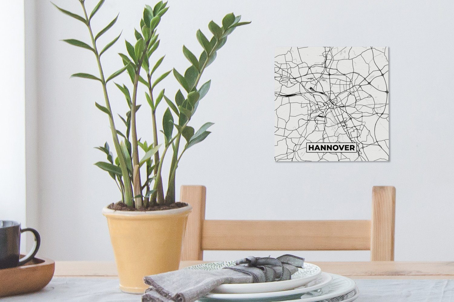 Karte Hannover Stadtplan, - Bilder Wohnzimmer Leinwand - OneMillionCanvasses® (1 St), Leinwandbild Schlafzimmer für
