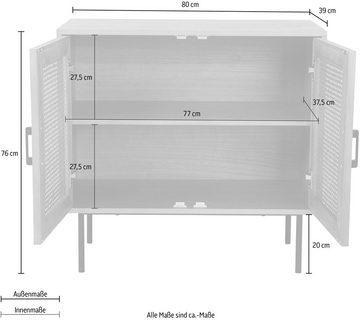INOSIGN Kommode Ailis, Türen mit Einsatz aus Rattangeflecht