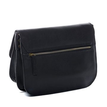 SID & VAIN Schultertasche Leder Umhängetasche Damen FRAN, Crossbody Bag Echtleder für Damen, Handtasche mit Schultergurt schwarz