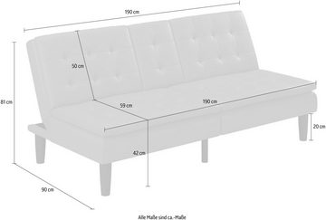 Dorel Home Schlafsofa MAINE, Kinosofa mit Relax- und Bettfunktion, mit 2 Getränkehaltern