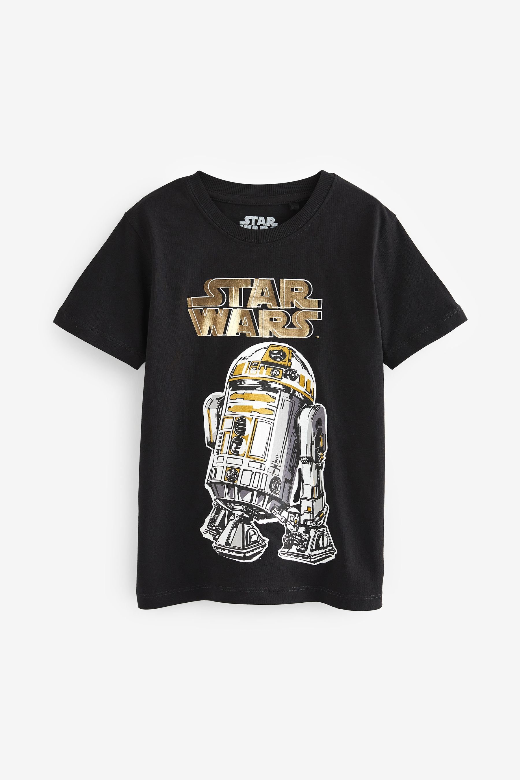 T-Shirt (1-tlg) T-Shirt Kurzärmeliges Star Wars Black R2D2 Next