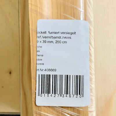 HARO Sockelleiste Massivholzkern, furniert, lackiert"Bitte beachten Sie, daß beim Versand der Leisten durch Paketdienst diese von uns auf 160 cm (1600mm) gekürzt werden"